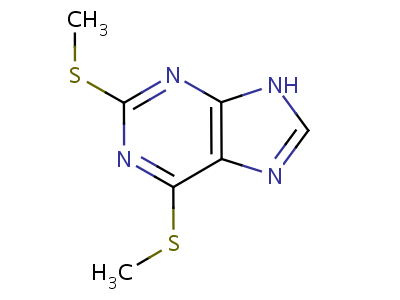 9H-purine, 2,6-bis(methylthio)- Structure,1201-58-7Structure