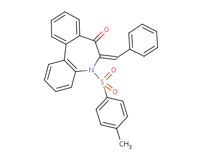 6-Benzylidene-5-((4-methylphenyl)sulfonyl)-5,6-dihydro-7h-dibenzo(b,d)azepin-7-one Structure,19711-99-0Structure