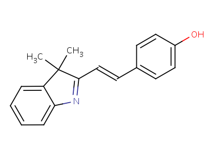 Phenol, 4-(2-(3,3-dimethyl-3h-indol-2-yl)ethenyl)- Structure,1980-93-4Structure