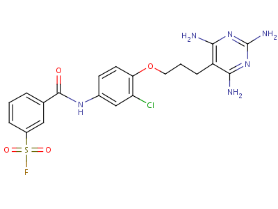 3-[[3-Chloro-4-[3-(2,4,6-triaminopyrimidin-5-yl)propoxy]phenyl]carbamoyl]benzenesulfonyl fluoride Structure,22478-95-1Structure