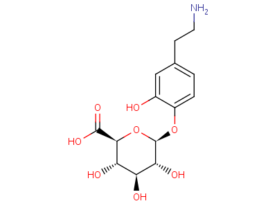 (2S,3s,4s,5r,6s)-6-[4-(2-aminoethyl)-2-hydroxyphenoxy]-3,4,5-trihydroxyoxane-2-carboxylic acid Structure,38632-24-5Structure