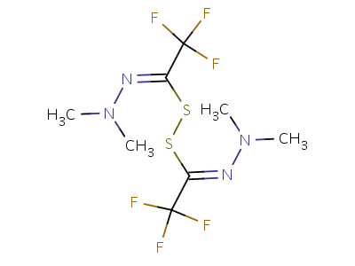 1,1-Dimethyl-2-(2,2,2-trifluoro-1-((2,2,2-trifluoro-n,n-dimethylethanehydrazonoyl)dithio)ethylidene)hydrazine Structure,4503-67-7Structure