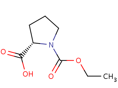 L-吡咯烷-1,2-二羧酸-1-乙酯結(jié)構(gòu)式,5700-74-3結(jié)構(gòu)式