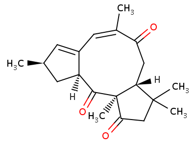 (3aR,6Z,9R,10aS,11aS)-2,3,3a,10,10a,11alpha-六氫-3,3,6,9,11alpha-五甲基-1H-二環(huán)戊烷并[a,d]環(huán)壬烯-1,5,11(4H,9H)-三酮結(jié)構(gòu)式,58298-76-3結(jié)構(gòu)式