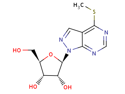 1 Beta-ribofuranosyl-4-(methylmercapto)pyrazolo(3,4-d)pyrimidine Structure,60355-67-1Structure