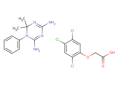 1,3,5-Triazine,4,6-diamino-1,2-dihydro-2,2-dimethyl-1-phenyl-,2,4,5-trichloro Structure,63979-37-3Structure