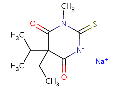 5-Ethyl-1-methyl-5-(1-methylethyl)-2-sodiothio-4,6(1h,5h)-pyrimidinedione Structure,64038-17-1Structure