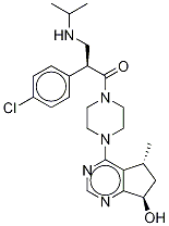 (2S)-2-(4-氯苯基)-1-[4-[(5R,7R)-6,7-二氫-7-羥基-5-甲基-5H-環(huán)戊并嘧啶-4-基]-1-哌嗪]-3-[(1-甲基乙基)氨基]-1-丙酮結(jié)構(gòu)式_1001264-89-6結(jié)構(gòu)式