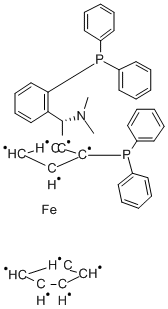 (R)-(-)-[(R)-2-Diphenylphosphinoferrocenyl](N,N-dimethylamino)(2-diphenylphosphinophenyl)methane Structure,1003012-96-1Structure