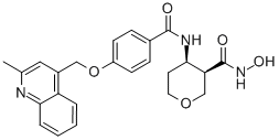 (3R,4r)-rel-四氫-n-羥基-4-[[4-[(2-甲基-4-喹啉)甲氧基]苯甲?；鵠氨基]-2H-吡喃-3-羧酰胺結(jié)構(gòu)式_1006891-27-5結(jié)構(gòu)式