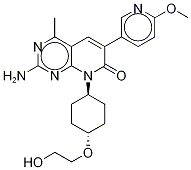 2-氨基-8-((1r,4r)-4-(2-羥基乙氧基)環(huán)己基)-6-(6-甲氧基吡啶-3-基)-4-甲基吡啶并[2,3-d]嘧啶-7(8H)-酮結(jié)構(gòu)式_1013101-36-4結(jié)構(gòu)式