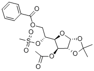 3-O-乙?；?6-O-苯甲酰-5-O-(甲磺酰)-1,2-O-異亞丙基-α-D-呋喃葡萄糖結(jié)構(gòu)式_102029-58-3結(jié)構(gòu)式