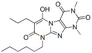 Pyrimido[2,1-f]purine-2,4,8(1h,3h,9h)-trione, 9-hexyl-6-hydroxy-1,3-dimethyl-7-propyl- Structure,102212-57-7Structure