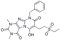 7-[2-(乙基磺?；?乙基]-6-羥基-1,3-二甲基-9-(苯基甲基)-嘧啶并[2,1-f]嘌呤-2,4,8(1H,3H,9H)-三酮結(jié)構(gòu)式_102212-69-1結(jié)構(gòu)式