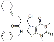 Pyrimido[2,1-f]purine-2,4,8(1h,3h,9h)-trione, 7-(2-cyclohexylideneethyl)-6-hydroxy-1,3-dimethyl-9-(phenylmethyl)- Structure,102212-72-6Structure