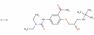 3-[3-Acetyl-4-[3-(tert-butylamino)-2-hydroxypropoxy]phenyl]-1,1-diethylurea hydrochloride Structure,102293-39-0Structure