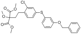 2-{2-[4-(3-Benzyloxy-phenylsulfanyl)-2-chloro-phenyl]-ethyl}-2-methoxy-malonic acid dimethyl ester Structure,1023648-23-8Structure