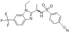 4-Cyano-n-[(1r)-1-[1-ethyl-6-(trifluoromethyl)-1h-benzimidazol-2-yl]ethyl]benzenesulfonamide Structure,1025506-51-7Structure