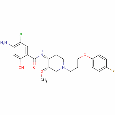 4-Amino-5-chloro-n-[(3s,4r)-1-[3-(4-fluorophenoxy)propyl]-3-methoxypiperidin-4-yl]-2-hydroxybenzamide Structure,102671-04-5Structure