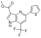 Methyl 5-(thiophen-2-yl)-7-(trifluoromethyl)-1H-pyrrolo[3,2-b]pyridine-3-carboxylate Structure,1027511-26-7Structure