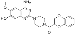 [4-(4-Amino-7-hydroxy-6-methoxy-2-quinazolinyl)-1-piperazinyl](2,3-dihydro-1,4-benzodioxin-2-yl)methanone Structure,102932-25-2Structure