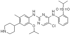 5-Chloro-n2-(2-isopropoxy-5-methyl-4-(piperidin-4-yl)phenyl)-n4-(2-(isopropylsulfonyl)phenyl)pyrimidine-2,4-diamine Structure,1032900-25-6Structure