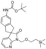 Tert-butyl(2-oxo-1-((2-(trimethylsilyl)ethoxy)methyl)-1,1,2,3-tetrahydrospiro[indene-2,3-pyrrolo[2,3-b]pyridin]-5-yl)carbamate Structure,1033608-31-9Structure