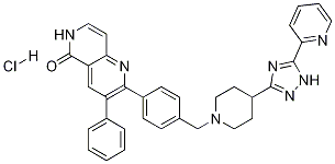 3-Phenyl-2-[4-[[4-[5-(2-pyridinyl)-1H-1,2,4-triazol-3-yl]-1-piperidinyl]methyl]phenyl]-1,6-Naphthyridin-5(6H)-one hydrochloride Structure,1042132-13-7Structure