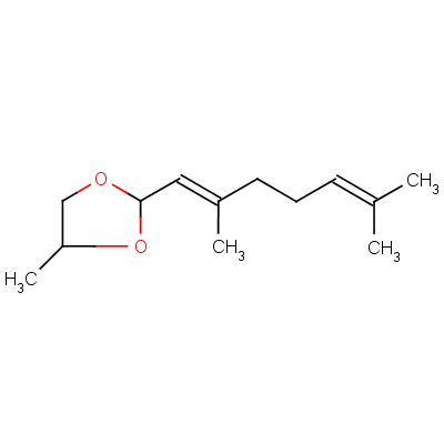 1,3-Dioxolane, 2-(2,6-dimethyl-1,5-heptadienyl)-4-methyl- Structure,10444-50-5Structure