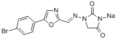 鈉3-[(E)-{[5-(4-溴苯基)-1,3-惡唑-2-基]亞甲基}氨基]-2,5-二氧代咪唑烷-1-I去結構式_105336-14-9結構式