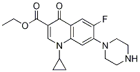 Ethyl1-cyclopropyl-6-fluoro-4-oxo-7-(piperazin-1-yl)-1,4-dihydroquinoline-3-carboxylate Structure,105404-65-7Structure