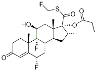 (6alpha,8Xi,11beta,14Xi,16alpha,17alpha)-6,9-二氟-17-{[(氟甲基)硫基]羰基}-11-羥基-16-甲基-3-氧代雄甾-4-烯-17-基丙酸酯結(jié)構(gòu)式_105613-90-9結(jié)構(gòu)式