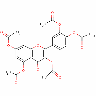 4H-1-benzopyran-4-one,3,5,7-tris(acetyloxy)-2-[3,4-bis(acetyloxy)phenyl]- Structure,1064-06-8Structure