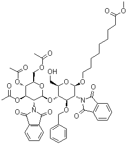 8-甲氧基羰基辛基-2-脫氧-2-鄰苯二甲酰亞氨基-3-o-芐基-4-o-(3,4,6-三-o-乙?；?2-脫氧-2-鄰苯二甲酰亞氨基-β-d-吡喃葡萄糖)-β-d-吡喃葡萄糖苷結構式_106445-30-1結構式