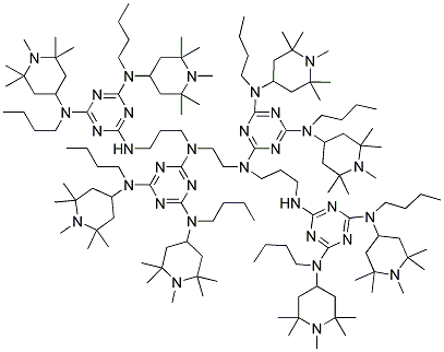 1,5,8,12-四[4,6-二(N-丁基-N-1,2,2,6,6-五甲基-4-哌啶基氨基)-1,3,5-三嗪-2-基]-1,5,8,12-四氮雜十二烷結(jié)構(gòu)式_106990-43-6結(jié)構(gòu)式