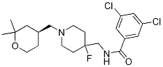 3,5-二氯-N-[[4-氟-1-[[(4S)-四氫-2,2-二甲基-2H-吡喃-4-基]甲基]-4-哌啶]甲基]苯甲酰胺結(jié)構(gòu)式_1072018-68-8結(jié)構(gòu)式