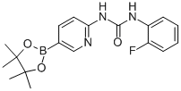 1-(2-氟苯基)-3-[5-(4,4,5,5-四甲基-1,3,2-二噁硼烷-2-基)吡啶-2-基]脲結(jié)構(gòu)式_1075190-01-0結(jié)構(gòu)式