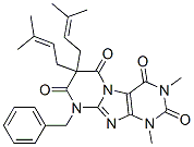 (9ci)-1,3-二甲基-7,7-雙(3-甲基-2-丁烯)-9-(苯基甲基)-嘧啶并[2,1-f]嘌呤-2,4,6,8(1h,3h,7h,9h)-四酮結(jié)構(gòu)式_107569-03-9結(jié)構(gòu)式