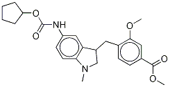 Methyl 4-[5-(cyclopentyloxycarbonyl)amino-1-methyl-indol-3-ylmethyl]-3-methoxybenzoate Structure,107754-19-8Structure