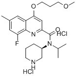 8-氟-4-(3-甲氧基丙氧基)-6-甲基-n-(1-甲基乙基)-n-(3r)-3-哌啶基-2-喹啉羧酰胺雙鹽酸鹽結(jié)構(gòu)式_1078128-56-9結(jié)構(gòu)式