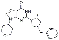 rel-1,5-二氫-6-[(3r,4r)-4-甲基-1-(苯基甲基)-3-吡咯烷]-1-(四氫-2H-吡喃-4-基)-4H-吡唑并[3,4-d]嘧啶-4-酮結構式_1082743-69-8結構式