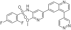 2,4-Difluoro-n-[2-methoxy-5-[4-(4-pyridazinyl)-6-quinolinyl]-3-pyridinyl]benzenesulfonamide Structure,1086062-66-9Structure