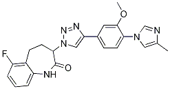 6-氟-3-(4-(3-甲氧基-4-(4-甲基-1H-咪唑-1-基)苯基)-1H-1,2,3-噻唑-1-基)-4,5-二氫-1H-苯并[b]氮雜革-2(3h)-酮結(jié)構(gòu)式_1093978-67-6結(jié)構(gòu)式