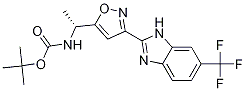 (R)-(1-(3-(6-(三氟甲基)-1H-苯并[d]咪唑-2-基)異噁唑-5-基)乙基)氨基甲酸叔丁酯結(jié)構(gòu)式_1095824-21-7結(jié)構(gòu)式