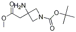 3-Azetidineacetic acid, 3-amino-1-[(1,1-dimethylethoxy)carbonyl]-, methyl ester Structure,1105662-89-2Structure