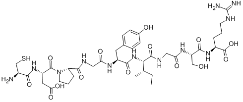 L-半胱氨酰-L-alpha-天冬氨酰-L-脯氨酰甘氨酰-L-酪氨酰-L-異亮氨酰甘氨酰-L-絲氨酰-L-精氨酸結(jié)構(gòu)式_110590-60-8結(jié)構(gòu)式