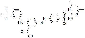 (9ci)-5-[[4-[[(4,6-二甲基-2-嘧啶)氨基]磺?；鵠苯基]氮雜]-2-[[3-(三氟甲基)苯基]氨基]-苯甲酸結(jié)構(gòu)式_110679-71-5結(jié)構(gòu)式