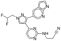 3-[[4-[1-(2,2-二氟乙基)-3-(1H-吡咯并[2,3-b]吡啶-5-基)-1H-吡唑-4-基]-2-嘧啶]氨基]丙腈結構式_1111636-35-1結構式