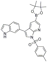 3-(1H-吲哚-6-基)-1-[(4-甲基苯基)磺?；鵠-5-(4,4,5,5-四甲基-1,3,2-二噁硼烷-2-基)-1H-吡咯并[2,3-B]吡啶結(jié)構(gòu)式_1112948-62-5結(jié)構(gòu)式