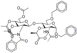 Benzyl 4-o-(2-(1,3-dihydro-1,3-dioxo-2h-isoindol-2-yl)-2-deoxy-3,4,6-tri-o-acetyl-beta-d-glucopyranosl)-n-acetyl-alpha-d-muramic acid methyl ester Structure,112289-92-6Structure